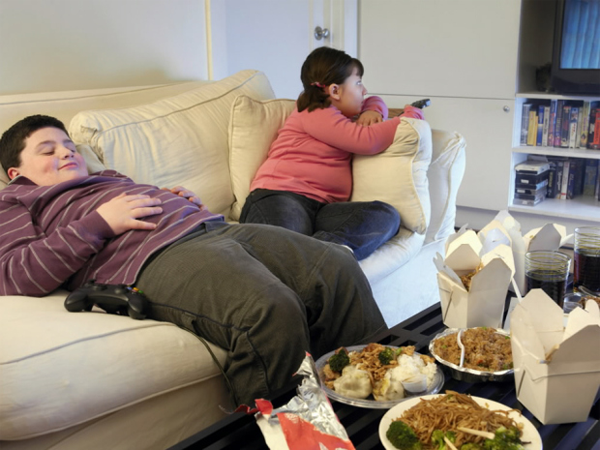 eating in front of TV